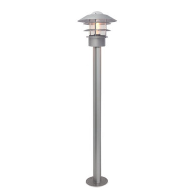 Elstead Helsingor Outdoor 1 Light Bollard LanternSilverIp44E27 from B&Q