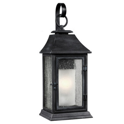 Elstead Shepherd 1 Light Outdoor Large Wall Lantern Light Weathered Zinc Ip44E27