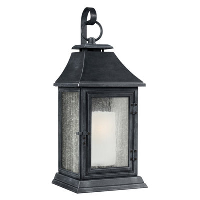 Elstead Shepherd 1 Light Outdoor Large Wall Lantern Light Weathered Zinc Ip44E27