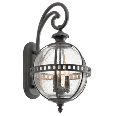 Elstead Halleron 3 Light Outdoor Globe Wall Lantern Light Grey Ip44E14 from B&Q