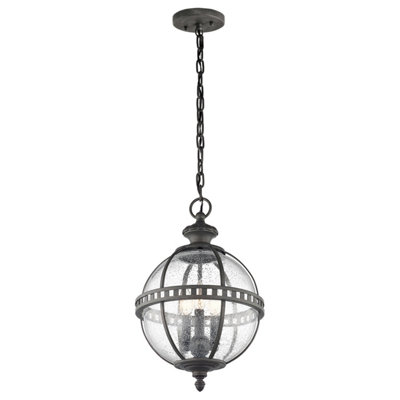 Elstead Halleron 3 Light Outdoor Globe Ceiling Pendant Light Grey Ip44E14 from B&Q