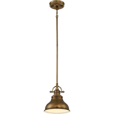 Elstead Emery 1 Light Dome Ceiling Mini Pendant Weathered BrassE27 from B&Q