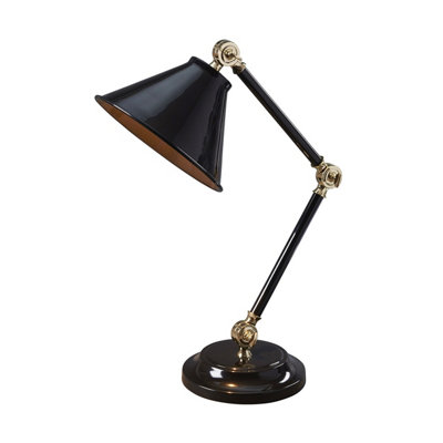 Elstead Provence Element 1 Light Table Lamp BlackPolished BrassE27