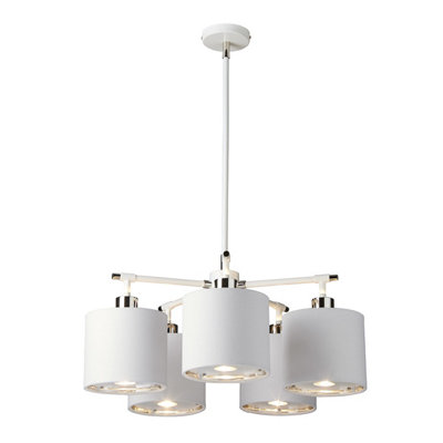 Elstead Balance 5 Light Multi Arm Ceiling Pendant Light WhitePolished NickelE27 from B&Q