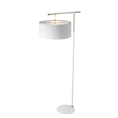 Elstead Balance 1 Light Floor Lamp WhitePolished NickelE27 from B&Q