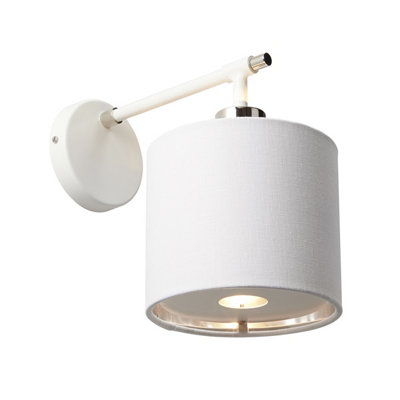 Elstead Balance 1 Light Indoor Dome Wall Light Polished WhiteNickelE27 from B&Q