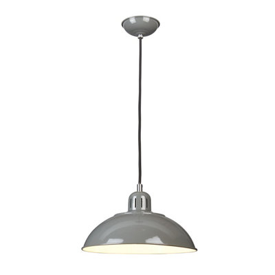 Elstead Franklin 1 Light Dome Ceiling Pendant GreyE27 from B&Q