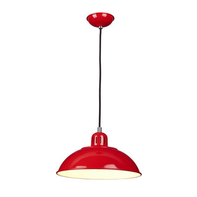 Elstead Franklin 1 Light Dome Ceiling Pendant RedE27 from B&Q
