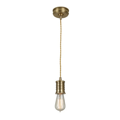 Elstead Douille 1 Light Ceiling Pendant Antique Brass, E27 B&Q