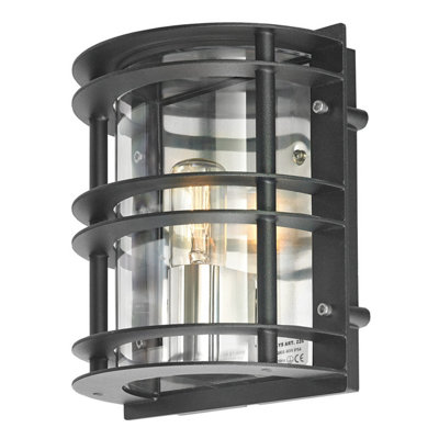 Elstead Stockholm 1 Light Outdoor Wall Light Black Ip55E27