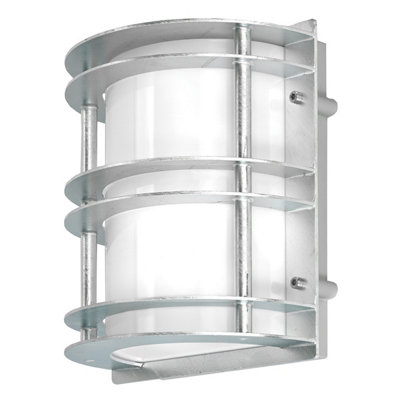 Elstead Stockholm 1 Light Outdoor Flush Wall Light Galvanised Ip55E27