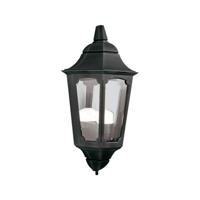 Elstead Parish 1 Light Outdoor Wall Half Lantern Light Black Ip44E27