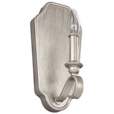 Elstead Dewitt 1 Light Indoor Candle Wall Light SilverE14 from B&Q