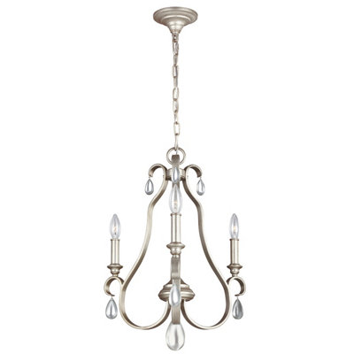 Luminosa Ing Elstead Dewitt Chandelier 3 Finish, E14 Light/Silver