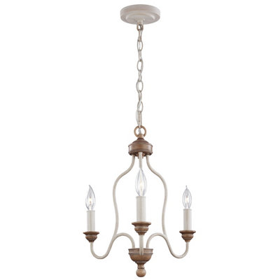 Elstead Hartsville Chandelier 3 Light Beachwood FinishE14 from B&Q