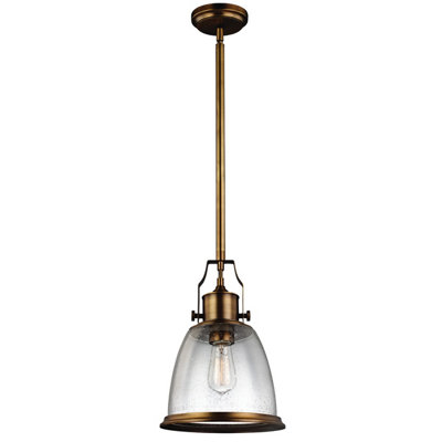 Elstead Hobson 1 Light Medium Dome Ceiling Pendant BrassE27
