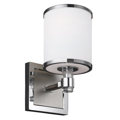 Elstead Prospect Park 1 Light Indoor Wall Light Satin NickelChromeChromeE27 from B&Q