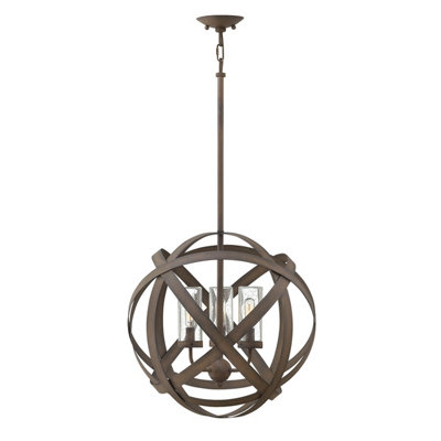 Luminosa Ing Elstead Carson 3 Outdoor Ceiling Pendant Iron Ip44, E14 Light