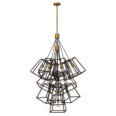 Elstead Fulton 13 Light Large Cluster Drop Chandelier PendantBronze from B&Q