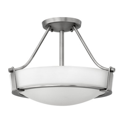 Elstead Lighting Hathaway 2 Light Small Semi-FlushAntique Nickel from B&Q