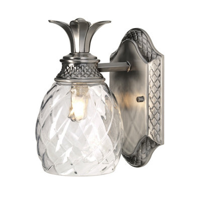Elstead Plantation 1 Light Outdoor Dome Wall Light Polished Nickel Ip44G9 from B&Q