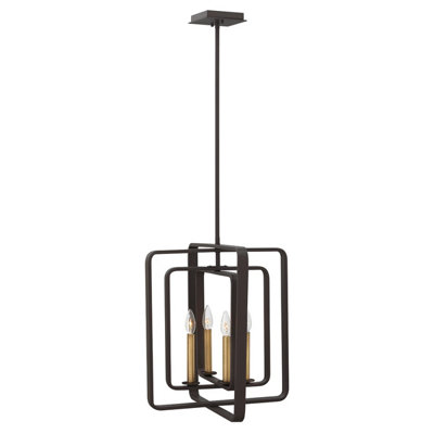 Elstead Lighting Quentin 4 Light Tall Pendant ChandelierBuckeye Bronze from B&Q
