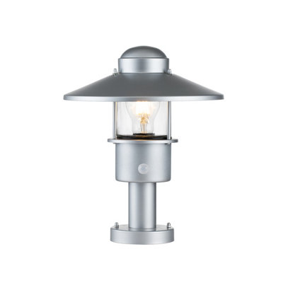 Luminosa Lighting Elstead Klampenborg Outdoor Pedestal Light SilverIp44