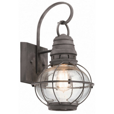 Elstead Bridge Point 1 Light Medium Outdoor Wall Lantern Zinc Ip44E27 from B&Q