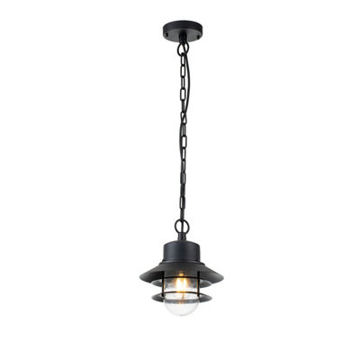 Luminosa Lighting Elstead Copenhagen Outdoor Dome Wall Lamp BlackIp44
