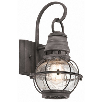 Elstead Bridge Point 1 Light Small Outdoor Wall Lantern Zinc Ip44E27 from B&Q