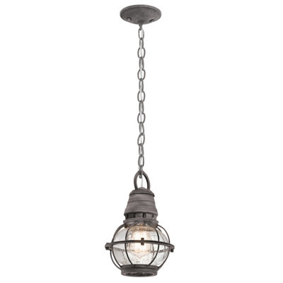 Luminosa Lighting Elstead Bridge Point 1 Light Small Outdoor Ceiling Chain Lantern Zinc Ip44E27 from B&Q