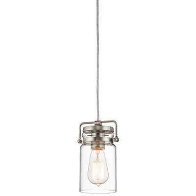 Elstead Brinley 1 Light Ceiling Mini Pendant Brushed NickelE27 from B&Q