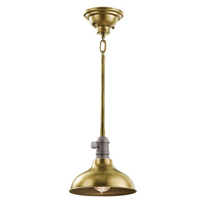 Elstead Lighting Cobson 1 Light Mini PendantNatural Brass from B&Q