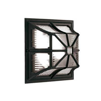 Luminosa Lighting Elstead Chapel 1 Light Outdoor Flush Ceiling Lantern Black Ip44E27 from B&Q