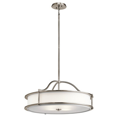 Elstead Emory 4 Light Semi Flush Round Ceiling Pendant Light PewterE27 from B&Q