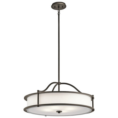 Elstead Emory 4 Light Semi Flush Round Ceiling Pendant Light PewterE27 from B&Q