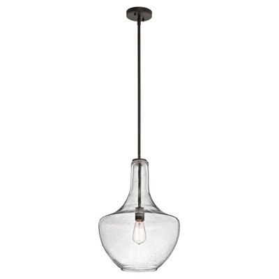 Elstead Everly 1 Light Medium Dome Ceiling Pendant Light BronzeE27 from B&Q
