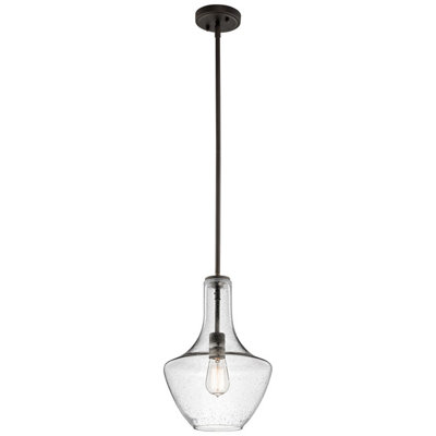 Elstead Everly 1 Light Small Dome Ceiling Pendant Light BronzeE27 from B&Q