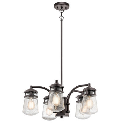 Luminosa Lighting Luminosa Lyndon 5 Light Outdoor Chandelier Pendant Lighting Bronze Ip44E27 from B&Q