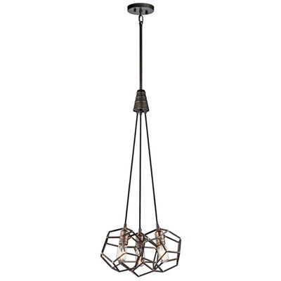 Elstead Lighting Rocklyn 3 Light ChandelierRaw Steel from B&Q