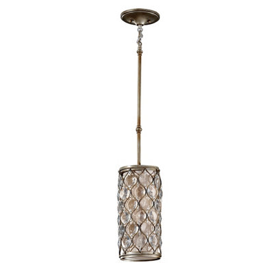 Elstead Lucia 1 Light Ceiling Mini Pendant Polished SilverE27 from B&Q