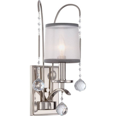 Elstead Whitney 1 Light Wall LightImperial Silver FinishE14 from B&Q