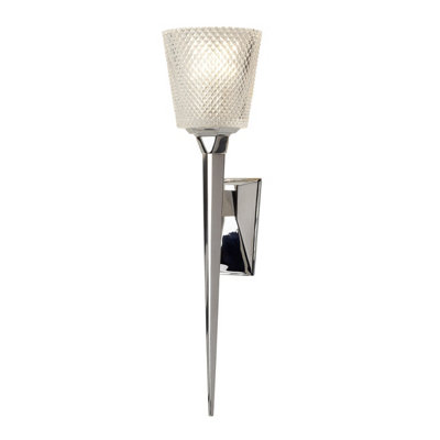 Elstead Verity 1 Light Wall Light Polished Chrome Glass ShadeG9 from B&Q