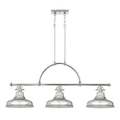 Elstead Emery 3 Light Pendant Bar Chandelier Light SilverE27 from B&Q