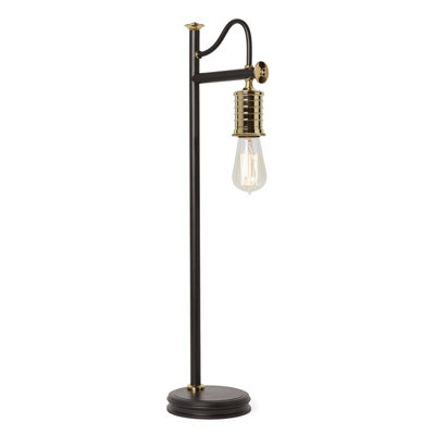 Elstead Douille 1 Light Table Lamp Polished BrassBlackE27 from B&Q