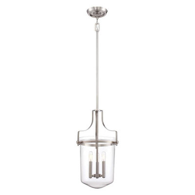 Luminosa Lighting Elstead Penn Station 3 Light Ceiling Pendant Brushed NickelE14 from B&Q