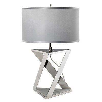 Elstead Aegeus 1 Light Table Lamp WhitePolished NickelE27