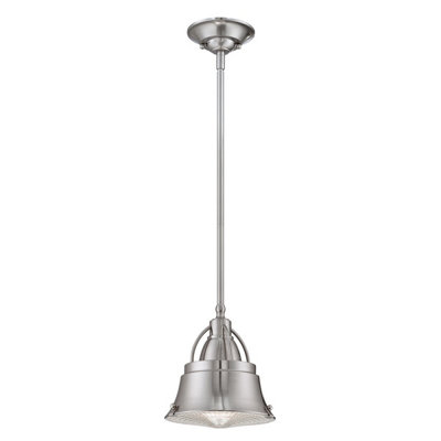 B&Q -  Elstead Cody 1 Light Dome Ceiling Mini Pendant Brushed NickelE27