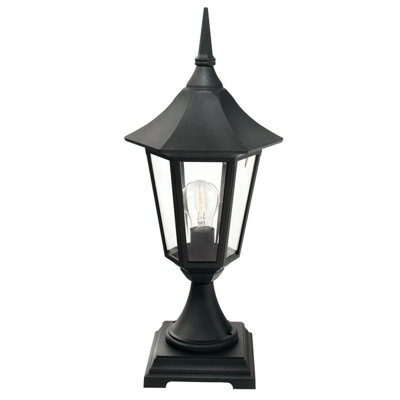 Elstead Valencia 1 Light Outdoor Pedestal Lantern Black Ip54E27 from B&Q