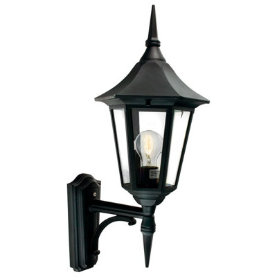 Elstead Valencia 1 Light Outdoor Wall Lantern Light Black Ip54E27